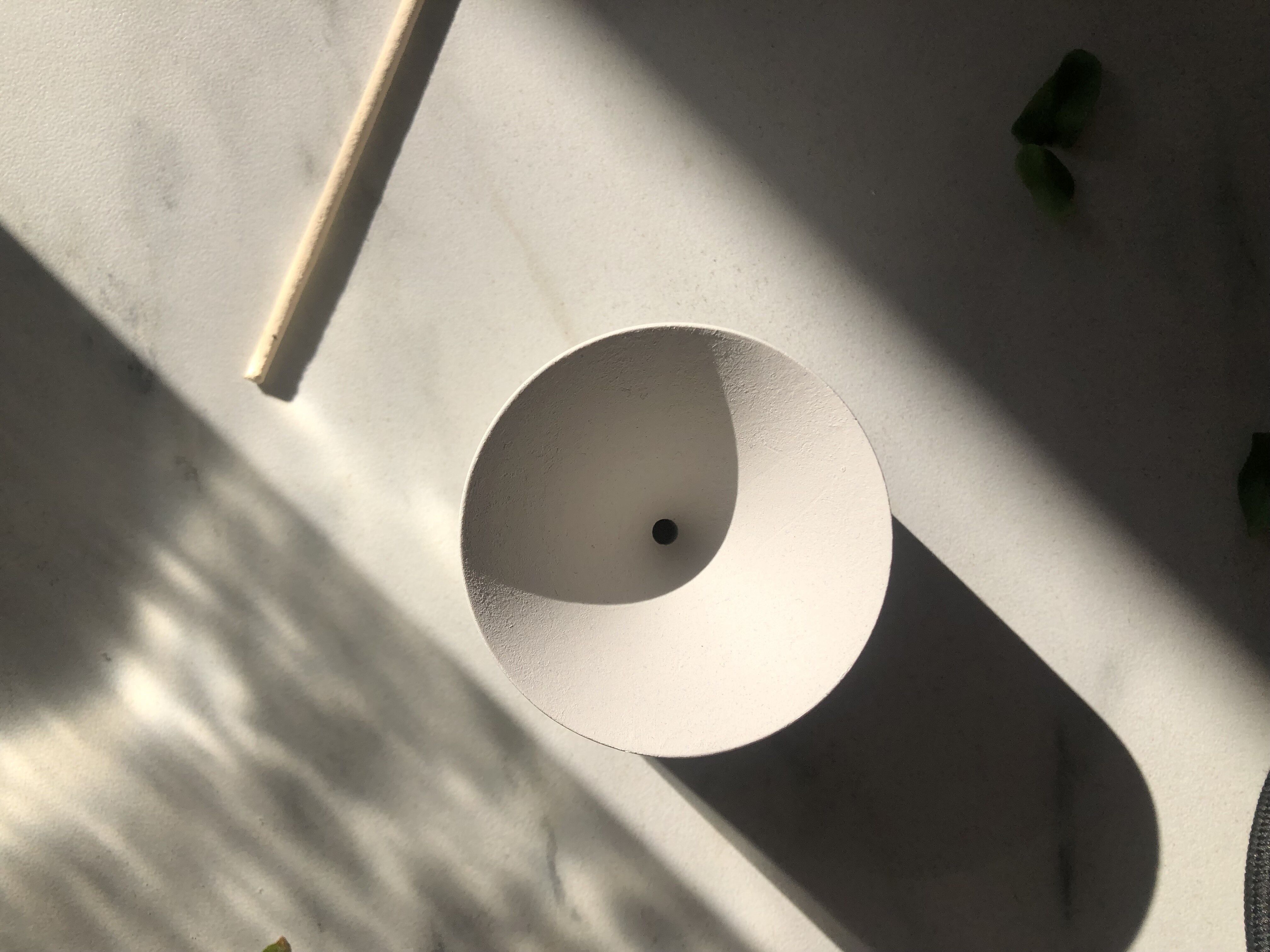 Portaincenso minimalista in cemento - Bianco