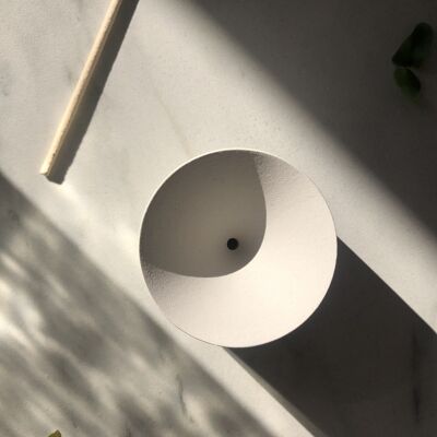 Portaincenso minimalista in cemento - Bianco