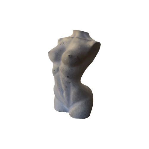 Statuette buste femme - Gris brut