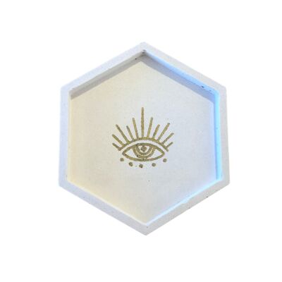 Empty pocket tile Concrete solar eye - White and golden eye