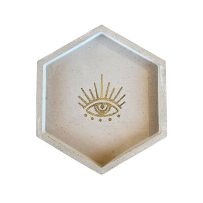 Empty pocket tile Concrete solar eye - Gray and golden eye