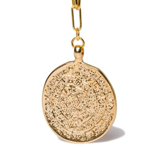 Cadena con colgante oro moneda roseta