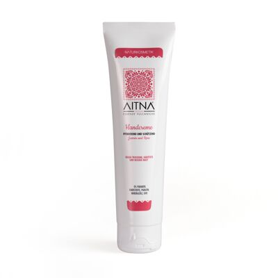 Aitna Natural Hand Cream Organic Volcanic Jasmine and Rose Made in Italy Pack of 1 (75 ml)