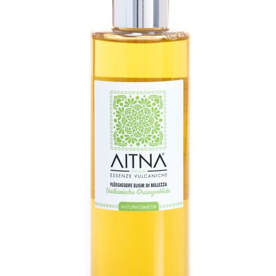 Aitna Natur Sapone Liquido Vulcanico Elisir Di Bellezza Fiori d'Arancio Siciliano Made in Italy Confezione da 1 (1 x 200 ml)