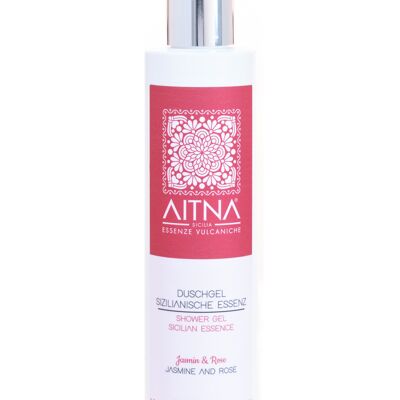 Aitna Naturkosmetik Volcanic Organic Shower Gel Jasmine and Rose Sicilian Essence Made in Italy Pack of 1 (1 x 200 ml)