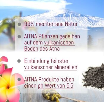 Aitna Naturkosmetik Gel Douche Volcanique Bio Essence Sicilienne Fleur de Figuier Fabriqué en Italie Lot de 1 (1 x 200 ml) 3