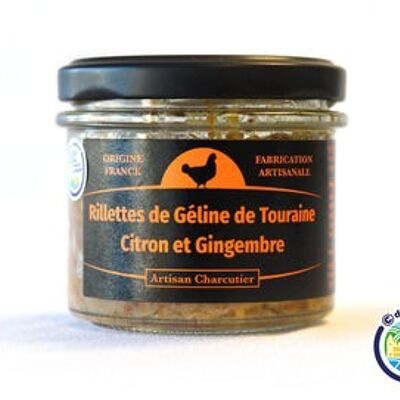 Rillettes de géline de Touraine citron et gingembre 80g