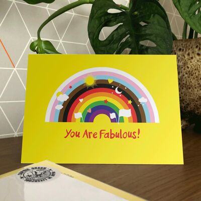Eres una tarjeta de felicitación fabulosa del arco iris