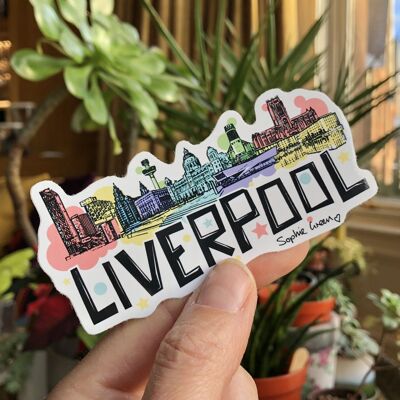 Adesivo in vinile grande Skyline di Liverpool