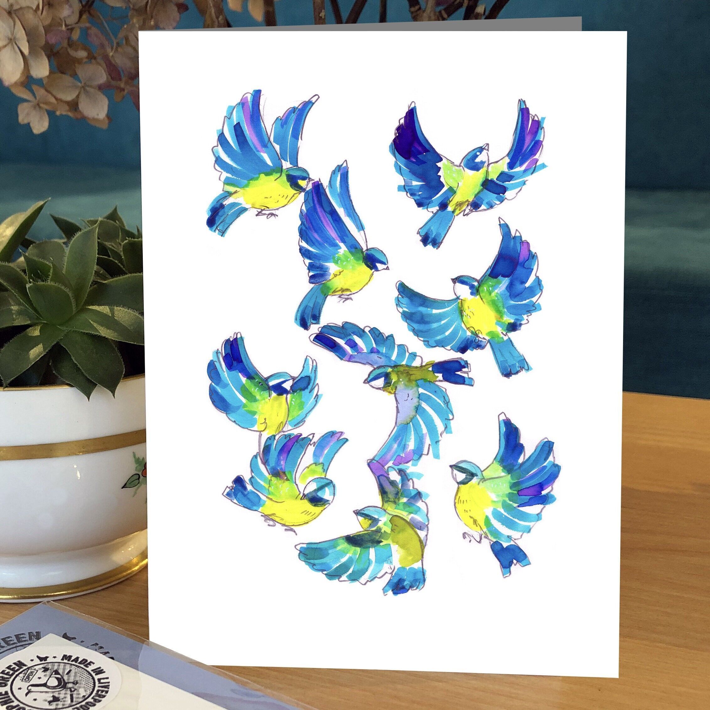 Cartolina d'auguri di tette blu