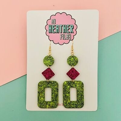 Large Rectangle Resin Earrings