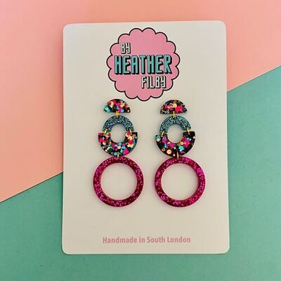 Link Geometric Glitter Earrings