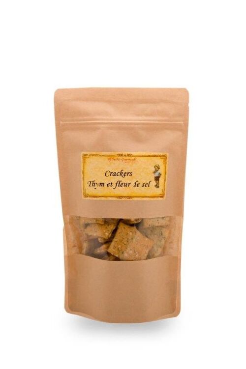 Biscuits salés crackers Thym Fleur de sel de Camargue - sachet de 80g