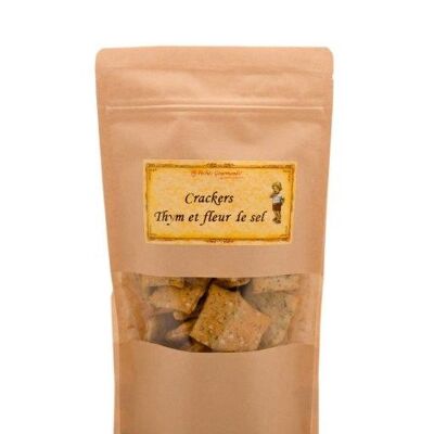 Biscuits salés crackers Thym Fleur de sel de Camargue - sachet de 80g