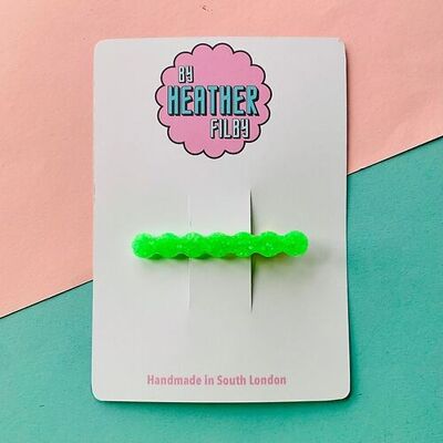 Neon Green Glitter Hair Clip