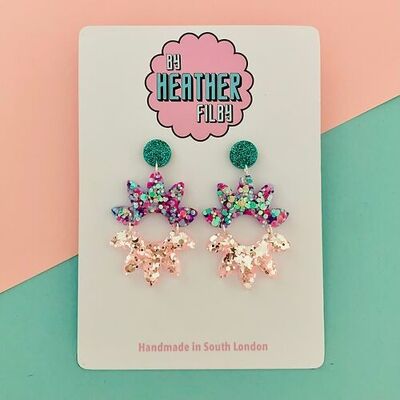 Sparkly Geometric Glitter Earrings