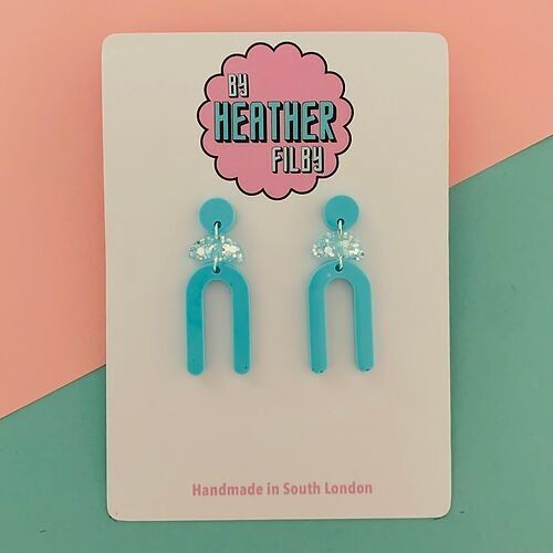 Geometric Glitter Arch Earrings