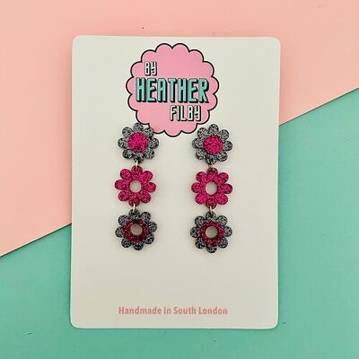 Pendientes de flores con cadena de margaritas