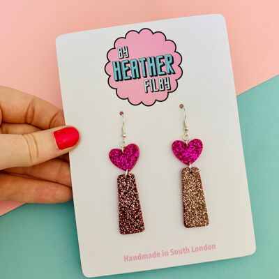 Pink Glitter Earrings , sku863