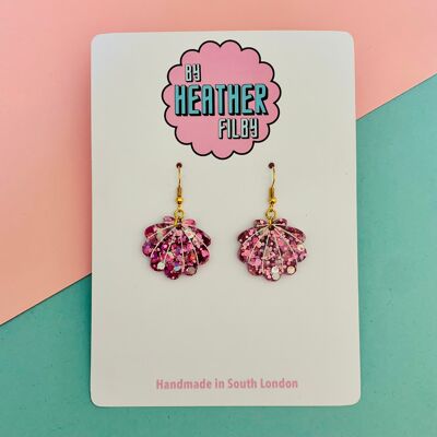 Pendientes Mini Concha Glitter