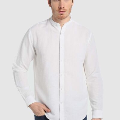 Chemises BENDORFF pour hommes en été 20 | 50% COTON 50% LIN | blanc