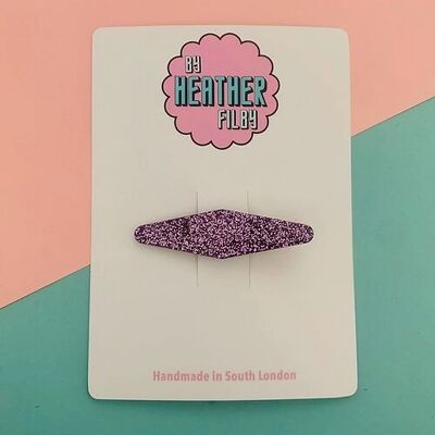 Lilac Glitter Hair Clip