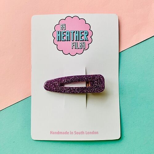 Purple Glitter Hair Clip