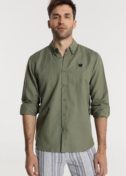 BENDORFF Shirts for Mens in Summer 20 | 55% LINEN 45% COTTON | Green - 277