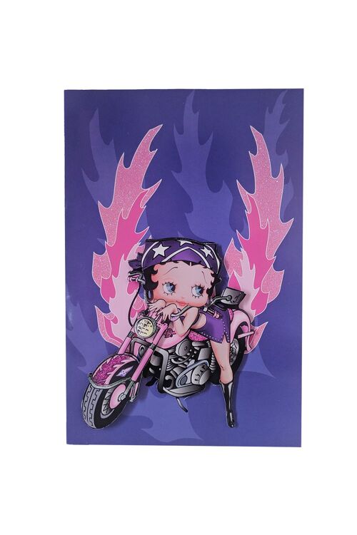 Betty Boop Biker Decoupage Blank Greetings Card (3D)