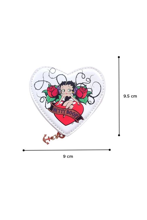 Betty Boop Heart Shaped White Coin Purse