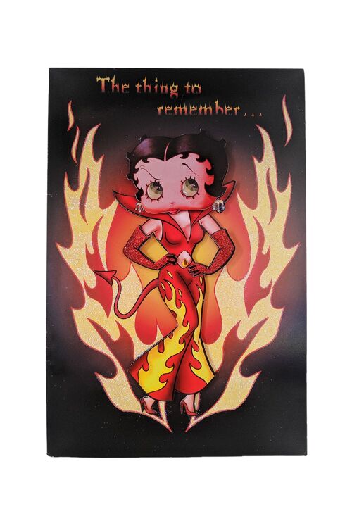 Betty Boop Bad Girl Decoupage Blank Greetings Card