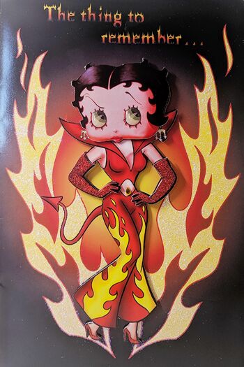 Betty Boop Bad Girl Decoupage Carte de voeux vierge 8