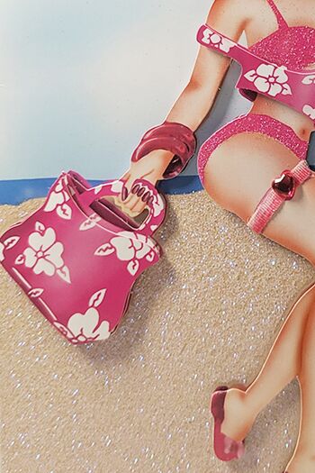 Betty Boop Beach Babe Decoupage Carte de voeux vierge (3D) 8