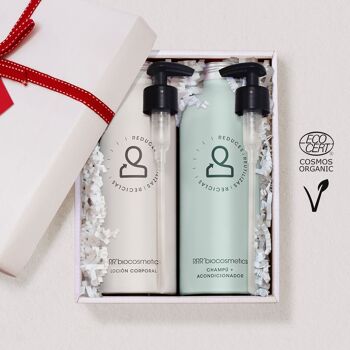 PACK CADEAU COMBINÉ. Shampoing Revitalisant Bio + Lait Corporel 500 ml 1