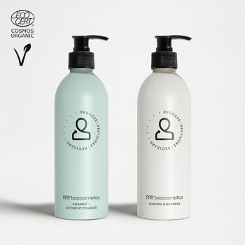 PACK CADEAU COMBINÉ. Shampoing Revitalisant Bio + Lait Corporel 500 ml 3