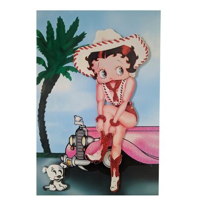 Betty Boop Cowgirl Decoupage Blank Greetings Card (3D)