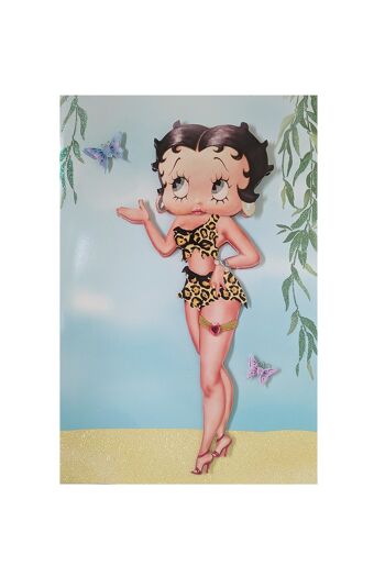 Betty Boop Jungle Queen Decoupage Carte de voeux vierge (3D) 1