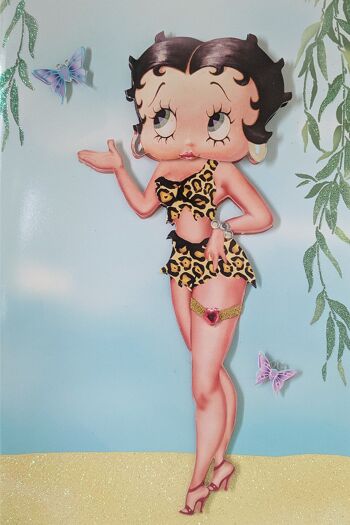 Betty Boop Jungle Queen Decoupage Carte de voeux vierge (3D) 6