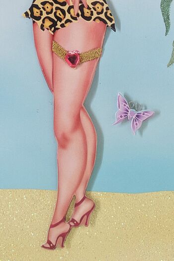 Betty Boop Jungle Queen Decoupage Carte de voeux vierge (3D) 8