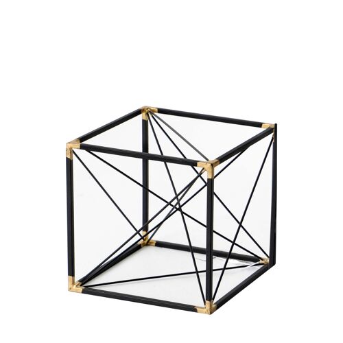 ADM - Oggetto decorativo 'Cubo Wire' - Colore Nero - 15 x 15 x 15 cm