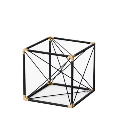 ADM - Objeto decorativo 'Cube Wire' - Color negro - 15 x 15 x 15 cm
