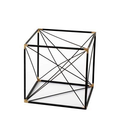 ADM - Objeto decorativo 'Cube Wire' - Color negro - 20 x 20 x 20 cm