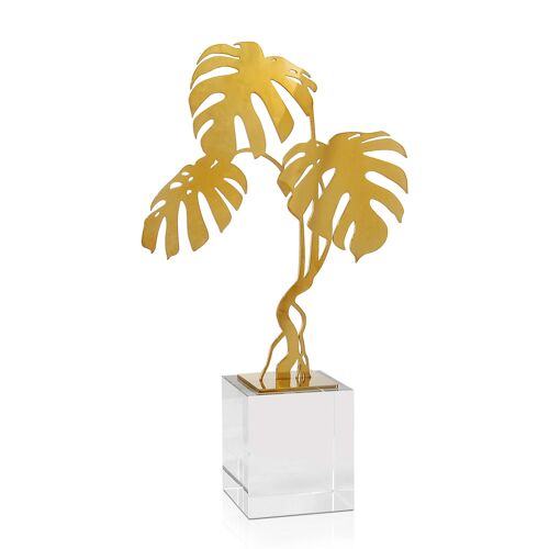 ADM - Oggetto decorativo 'Palme' - Colore Oro - 34 x 20 x 8 cm