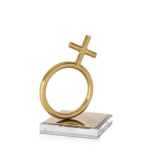 ADM - Oggetto decorativo 'Simbolo Femminile' - Colore Oro - 18 x 12 x 12 cm