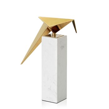 ADM - Objet Déco 'Oigami Origami' - Couleur Or - 30 x 29 x 7 cm 6