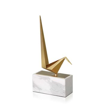 ADM - Objet déco 'Oigami Origami' - Couleur or - 38,5 x 21 x 9 cm 6