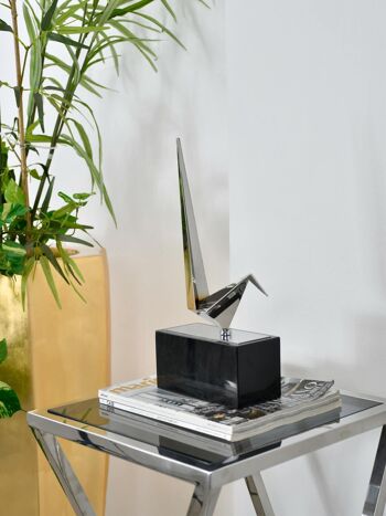 ADM - Objet de décoration 'Oigami Bird' - Couleur argent - 38,5 x 21 x 8,5 cm 9