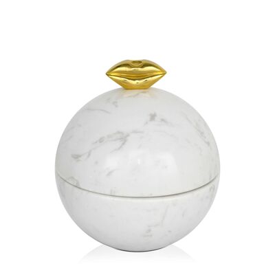 ADM - Decorative object 'Lips Box' - White color - 13.5 x 12 x 12 cm