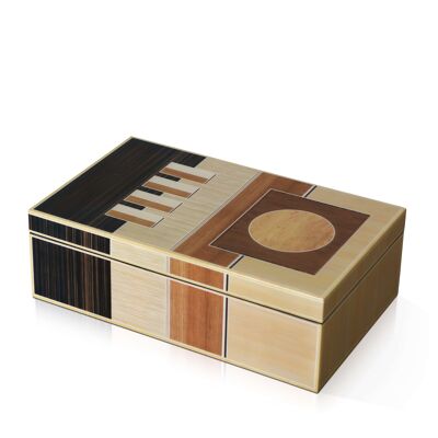 ADM - Decorative object 'New Art deco box' - Multicolored color - 10 x 32 x 20 cm