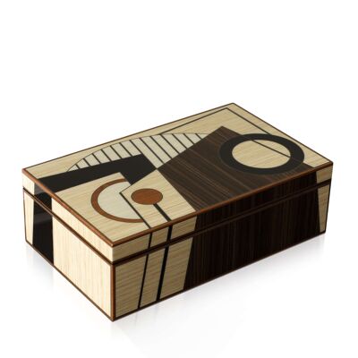ADM - Objeto decorativo 'New Art deco box' - Multicolor 2 colores - 10 x 32 x 20 cm